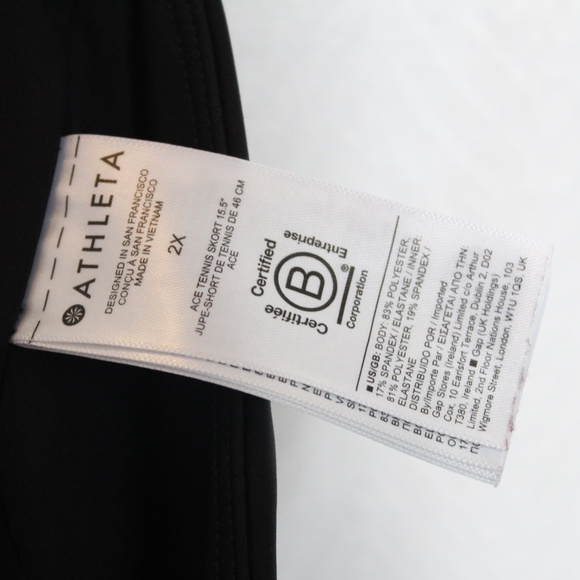 Athleta Ace Tennis Skort 15.5" 2X Black Polyester & Spandex Athletic - Picture 10 of 11
